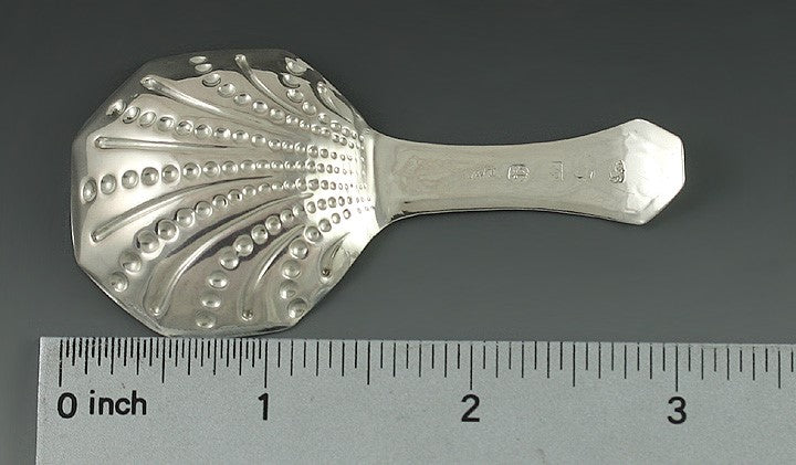 Antique 1803 English Sterling Silver Beaded Tea Caddy Scoop 3"