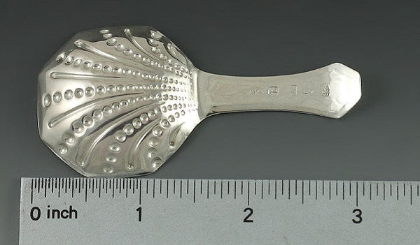 Antique 1803 English Sterling Silver Beaded Tea Caddy Scoop 3"