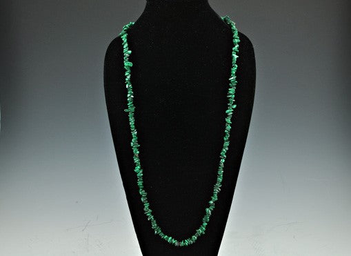 2 Green Red Stone Beaded Necklaces Tumbled Malachite