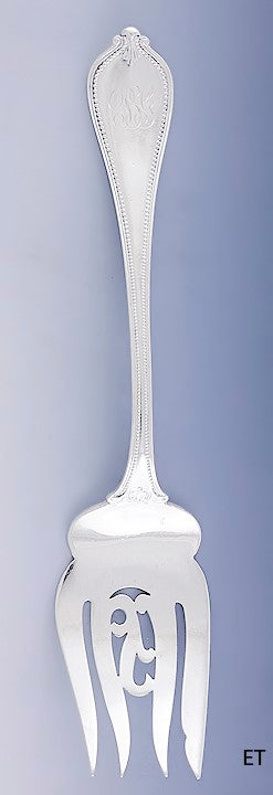 Fine Sterling Silver Towle Old Newbury 1900 Pierced Serving Fork 8 1/2"