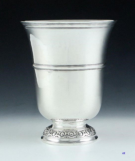 Antique 1780s French 950 Sterling Silver Beaker Cup 2 1/2"