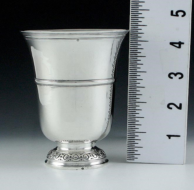Antique 1780s French 950 Sterling Silver Beaker Cup 2 1/2"