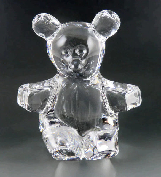 Vintage Daum France Crystal Glass Teddy Bear Paperweight/Figurine 7" SIGNED