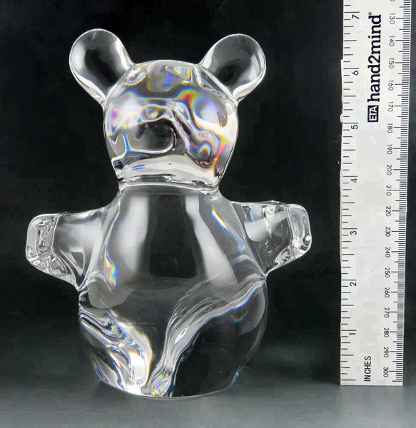 Vintage Daum France Crystal Glass Teddy Bear Paperweight/Figurine 7" SIGNED