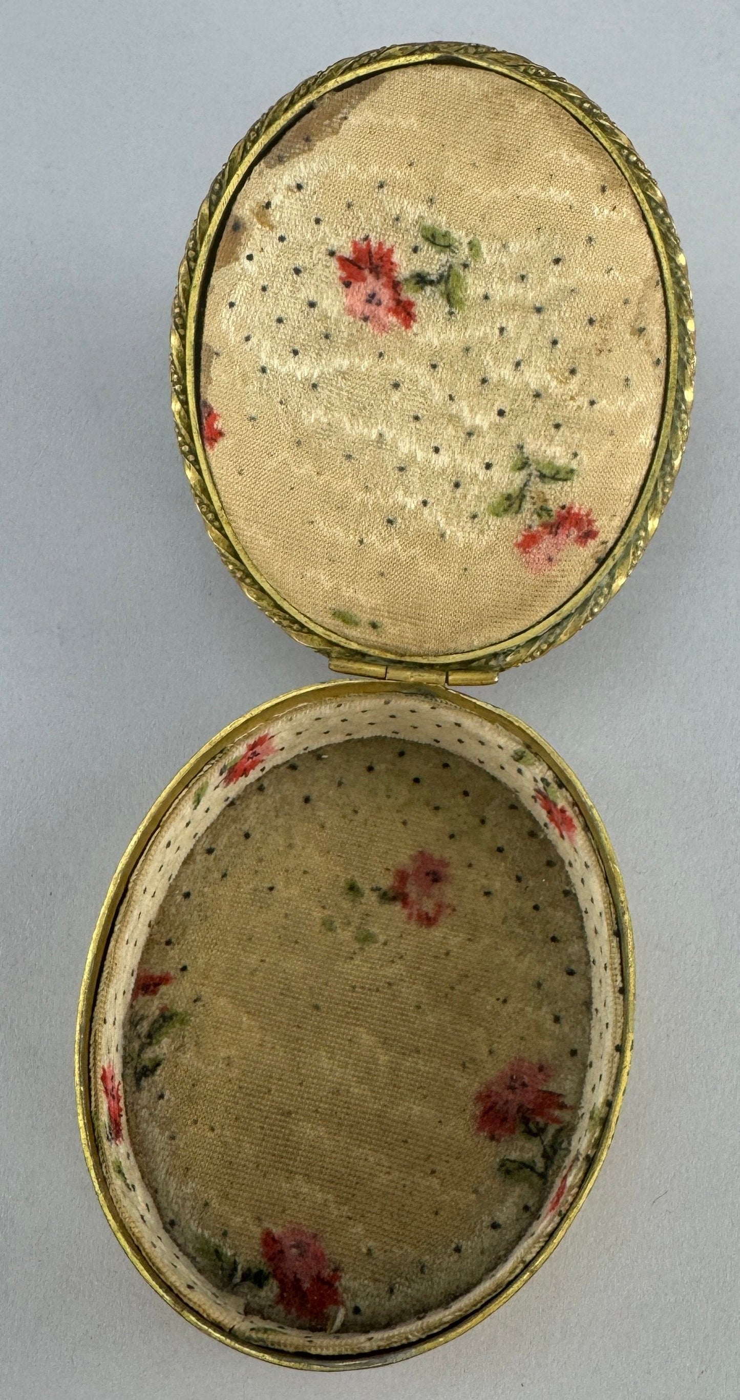 c1895 European Hand Painted Miniature Portrait of a Gypsy Woman Gilt Bronze Box