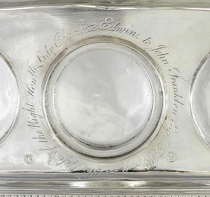 Must See! 1705 English Britannia 958 Silver Desk Set Inkwell Sander Bell Louis