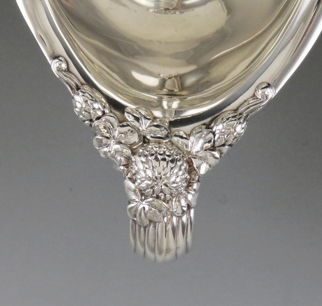 Antique c1895 Tiffany & Co Sterling Silver Thistle Clover Creamer Sugar Bowl