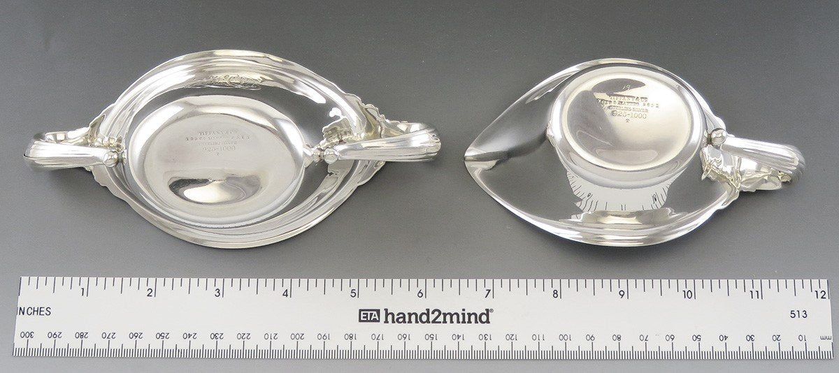 Antique c1895 Tiffany & Co Sterling Silver Thistle Clover Creamer Sugar Bowl