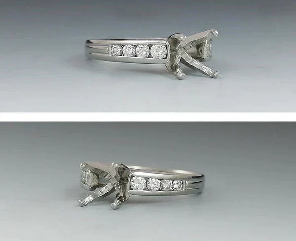 Very Fine Platinum & Diamond Engagement Ring Setting for a Large Stone