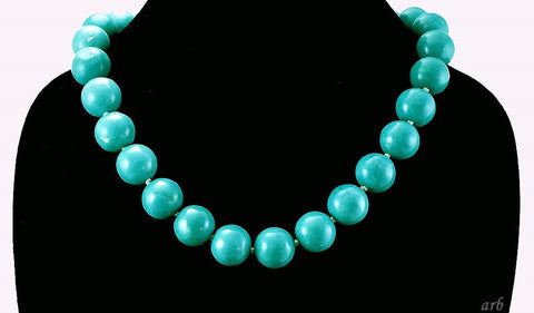 Retro Dyed Magnesite Stone Beaded Strand Choker or Collar Necklace