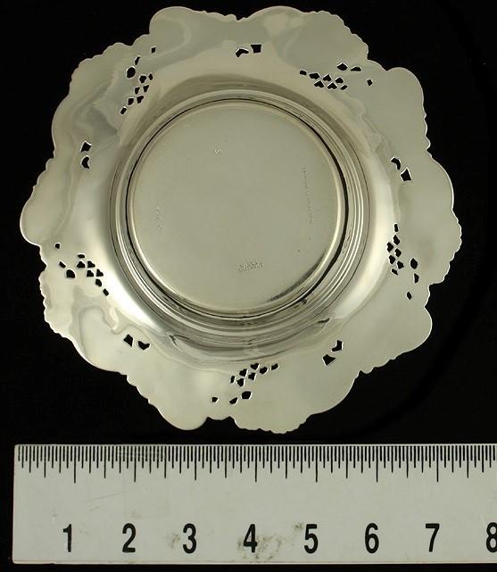NICE ART NOUVEAU STERLING SILVER OPENWORK FLORAL CANDY DISH SHALLOW BOWL