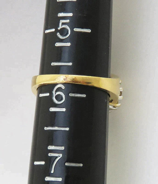 Wonderful 14K Yellow White Gold ~1/2CT Diamond Wide Band Statement Ring