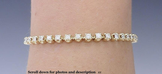 Wonderful Quality 14k Yellow Gold & ~2.7ct Diamond Tennis Bracelet