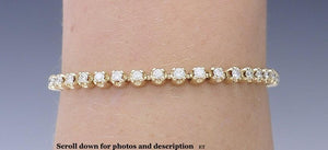 Wonderful Quality 14k Yellow Gold & ~2.7ct Diamond Tennis Bracelet