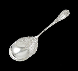 Antique Sterling Silver Durgin Chrysanthemum 1893 Serving Spoon 9 1/8 C MONO