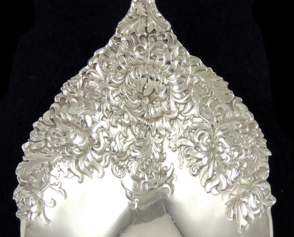 Antique Sterling Silver Durgin Chrysanthemum 1893 Serving Spoon 9 1/8 C MONO