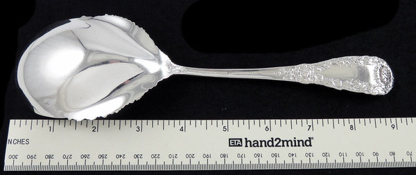 Antique Sterling Silver Durgin Chrysanthemum 1893 Serving Spoon 9 1/8 C MONO