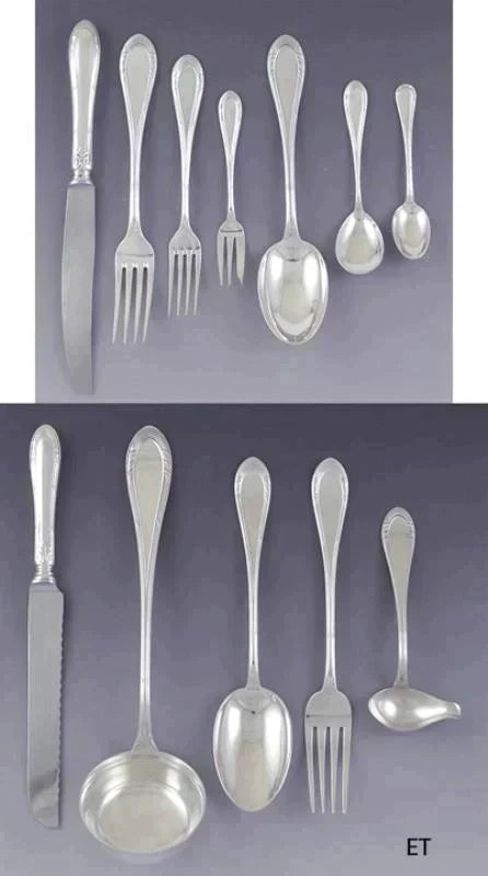 Superb Italian Marinai 800 Silver 77pc Flatware Set Serves 12