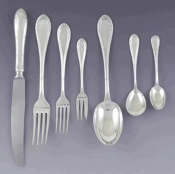 Superb Italian Marinai 800 Silver 77pc Flatware Set Serves 12