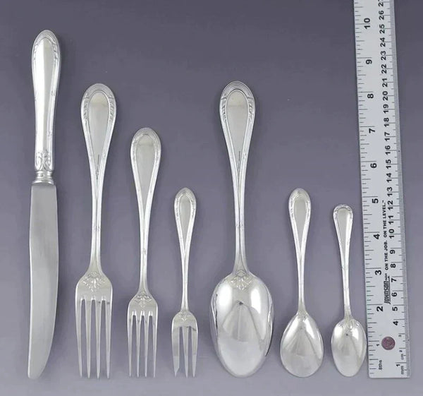 Superb Italian Marinai 800 Silver 77pc Flatware Set Serves 12