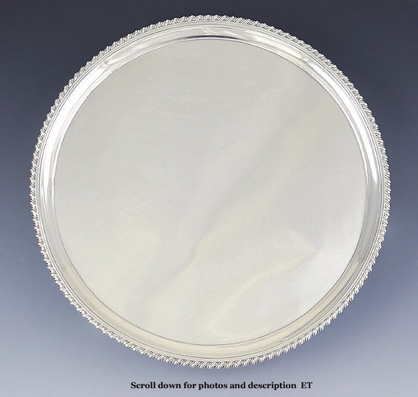 Antique 1802 English Georgian Sterling Silver Bateman Footed Tray 13" Diameter