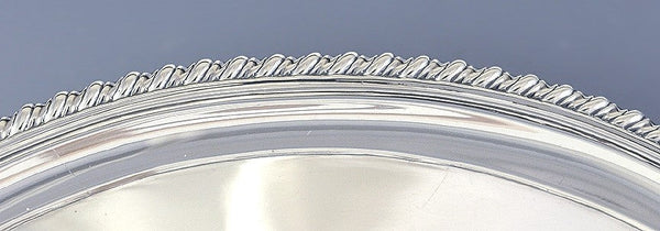 Antique 1802 English Georgian Sterling Silver Bateman Footed Tray 13" Diameter