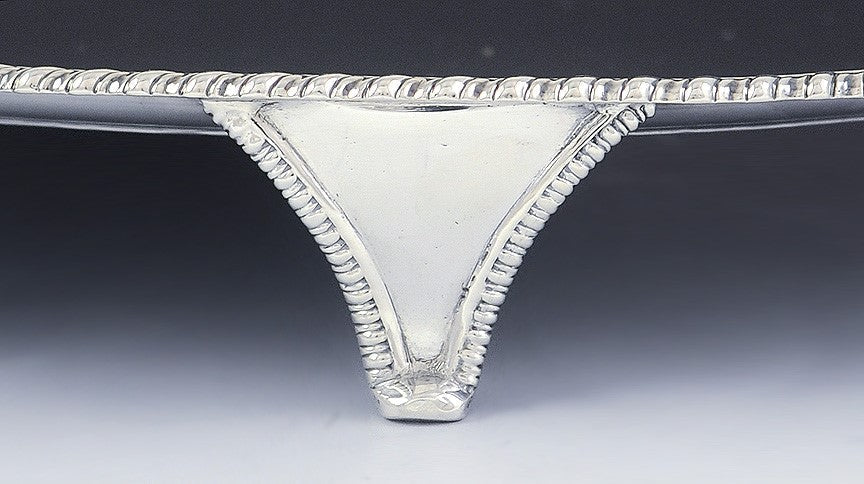 Antique 1802 English Georgian Sterling Silver Bateman Footed Tray 13" Diameter