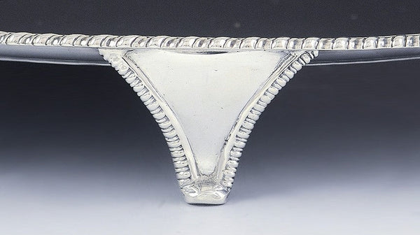 Antique 1802 English Georgian Sterling Silver Bateman Footed Tray 13" Diameter