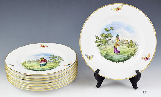c1900-1925 Fine set 8 Spode Copeland Porcelain Plates 9"