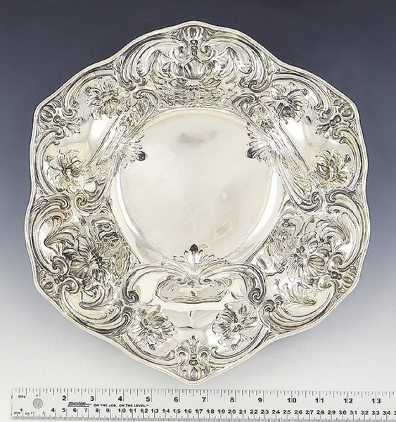 1906 Gorham Sterling Silver Large Chased Floral Bowl