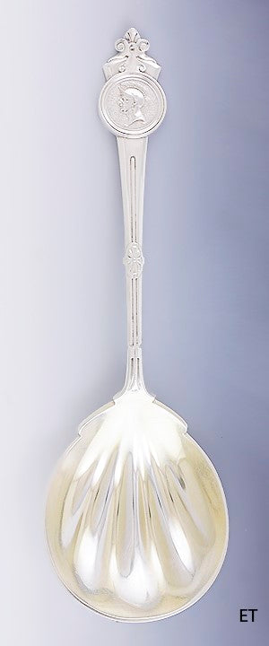 Fine Gorham Medallion 1864 Sterling Silver Casserole Serving Scoop Spoon 9"