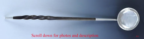 18th CENTURY AMERICAN COIN SILVER TWIST HANDLE TODDY LADLE