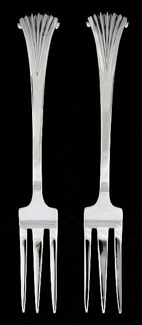 2 Tuttle Onslow Pattern Sterling Silver Dinner Forks - 7 7/8 in GWB Marks c2000