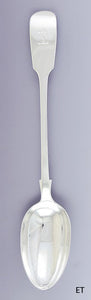 1860 Fab English Victorian Sterling Silver Fiddle Platter Basting Serving Spoon