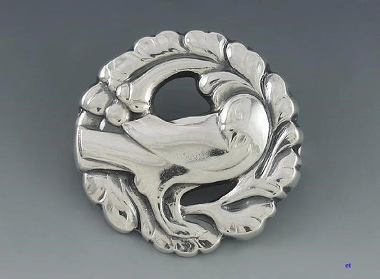 Vintage Georg Jensen Sterling Silver Bird Pin # 134 1920 - 1930's