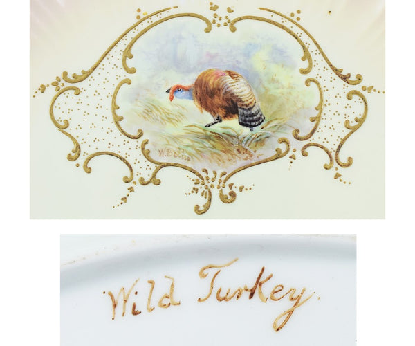 12 Bodley Hand Painted Game Bird Porcelain Plates