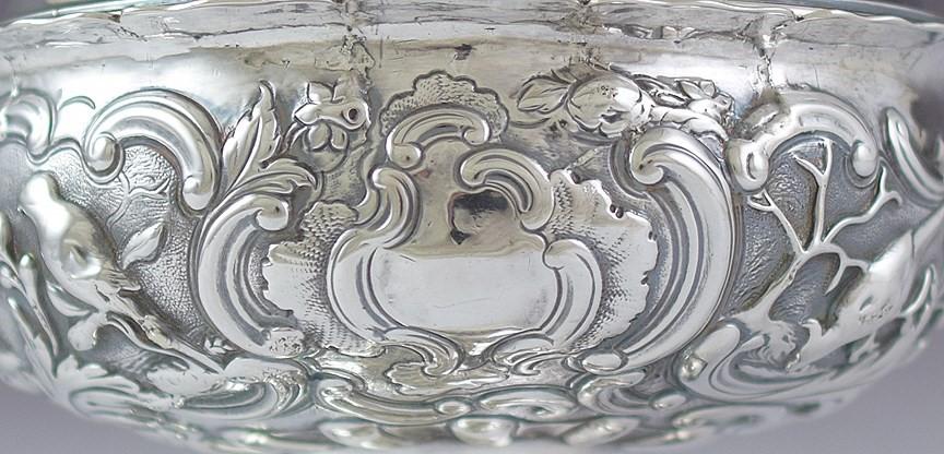 Antique c1750 English? European? Silver Cobalt Glass Sugar Bowl Covered Dish