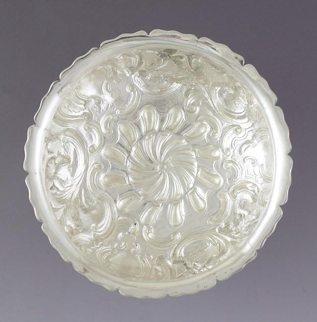 Antique c1750 English? European? Silver Cobalt Glass Sugar Bowl Covered Dish