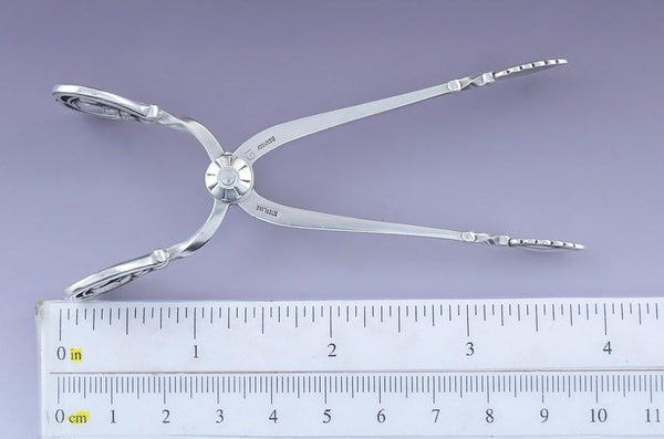 c1930 Pair Georg Jensen Sterling Silver Blossom Sugar Nips / Tongs