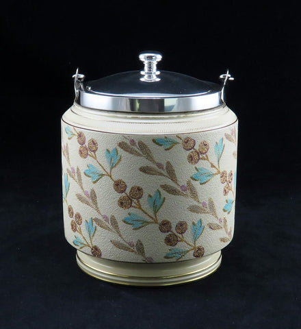 c1890 Taylor Tunnicliffe Co Hand Painted Floral Porcelain Biscuit Barrel Jar