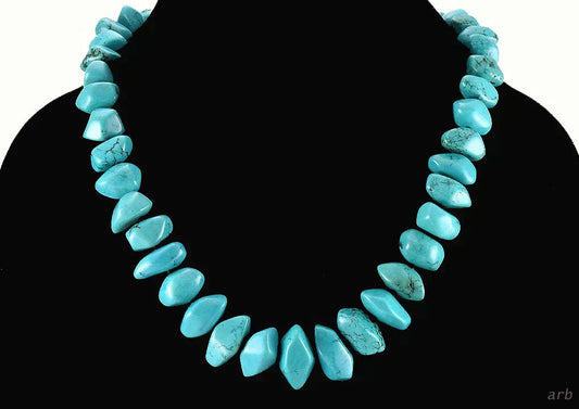 Marvelous Dyed Blue Magnesite Necklace w/ Sterling Silver Adjustable Clasp