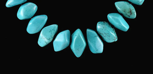 Marvelous Dyed Blue Magnesite Necklace w/ Sterling Silver Adjustable Clasp