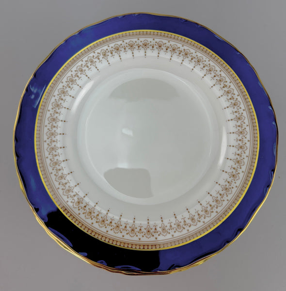Fine Set 8 Royal Worcester Regency Cobalt Blue Gilt Salad Dessert Plates 8"