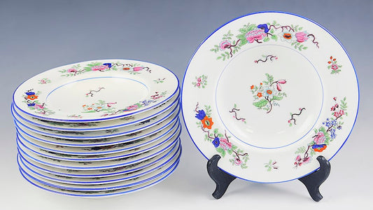 Set of 12 Fine Coalport for Tiffany Co Corea Pattern Plates 8 3/4"