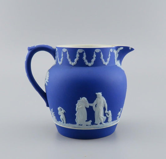 Lovely VTG Wedgwood Blue White Jasperware Creamer Milk Pitcher Jug