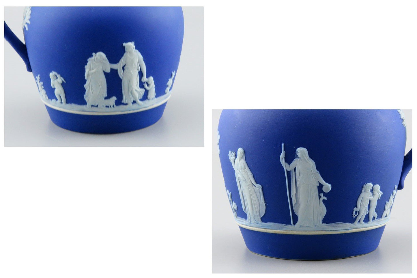 Lovely VTG Wedgwood Blue White Jasperware Creamer Milk Pitcher Jug