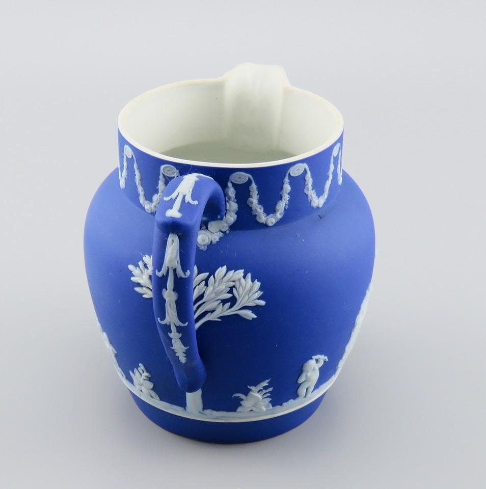 Lovely VTG Wedgwood Blue White Jasperware Creamer Milk Pitcher Jug