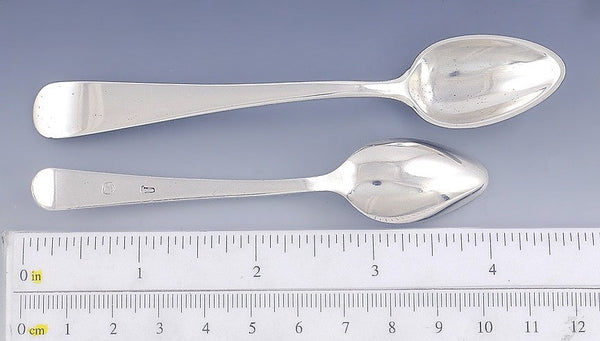 7 Antique c1900 Portuguese Lisbon 833 Silver Demitasse Spoons 3 7/8"