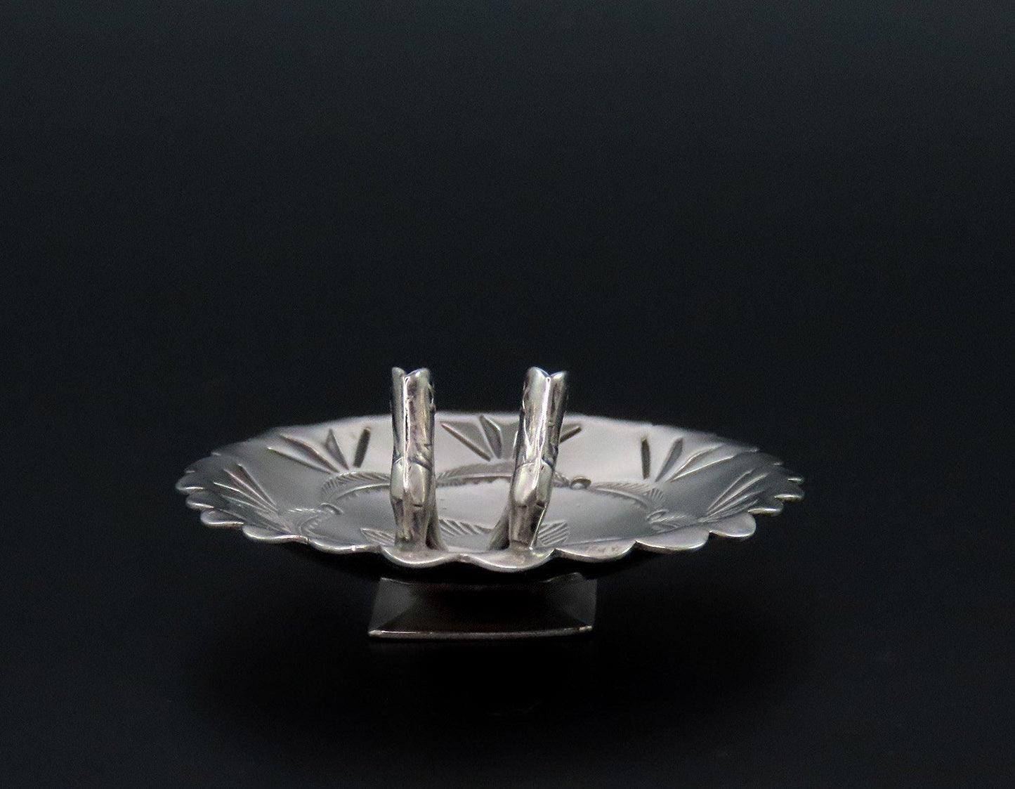 Cool Small Vaughns Cowboy Boots Sterling Silver Oval Ashtray