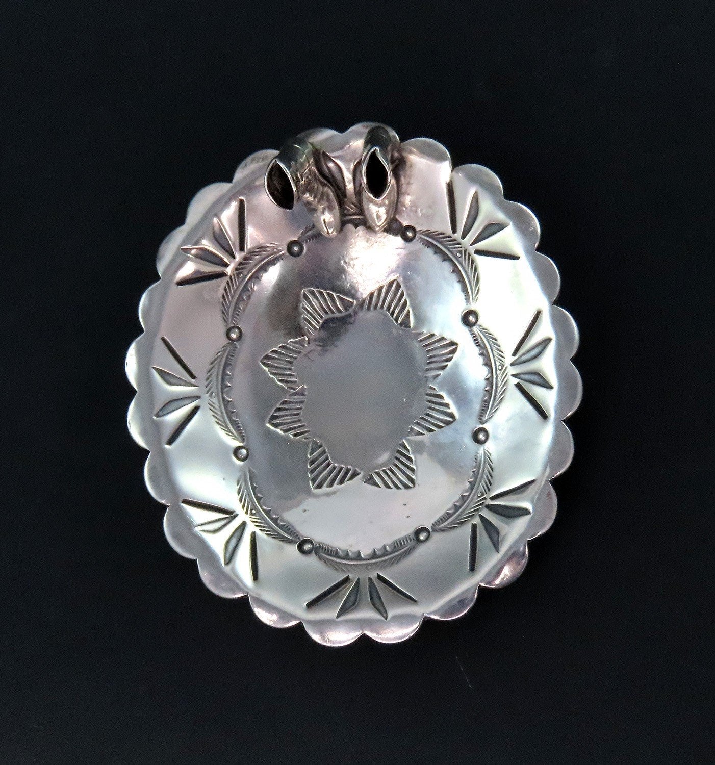 Cool Small Vaughns Cowboy Boots Sterling Silver Oval Ashtray